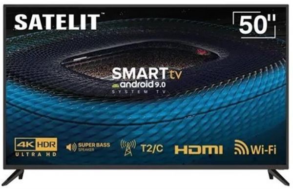  50" Satelit 50U9100ST, 1920x1080 60Hz, Smart TV, Android 9.0, DVB-T2, HDMI, USB, VESA 200x200 -  1