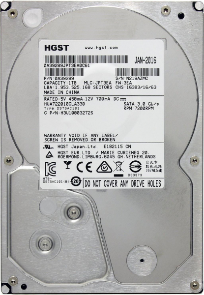 ����������� HDD SATA 1.0TB Hitachi (HGST) Ultrastar A7K2000 7200rpm 32MB (0A39289_HUA722010CLA330) Refurbished - �������� 1