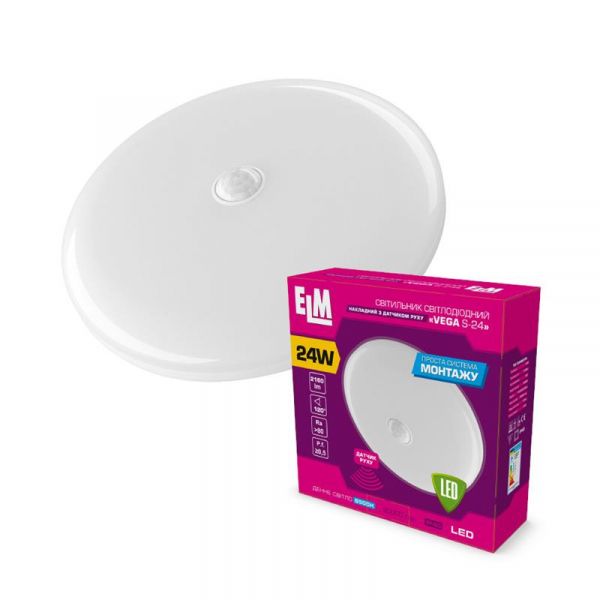 ���������� ��������-���������� ������������ ��������� � �������� �������� ELM VEGA S 24W 6500� IP40 26-0104 - �������� 1