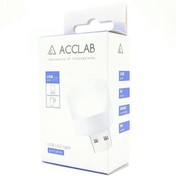   ACCLAB AL-LED01 1W, 5000K White (1283126552809) -  5