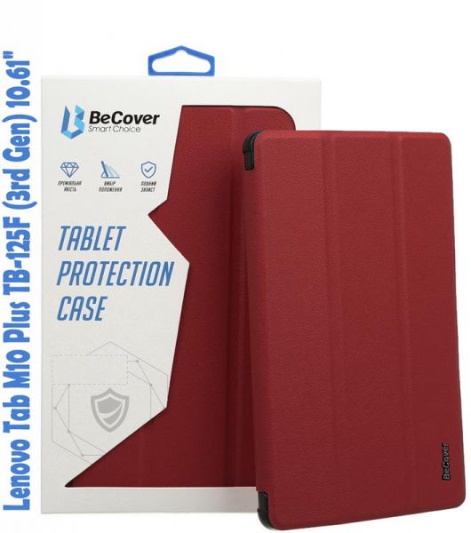 �����-������ BeCover Smart ��� Lenovo Tab M10 Plus TB-125F (3rd Gen) 10.61" Red Wine (708307) - �������� 1