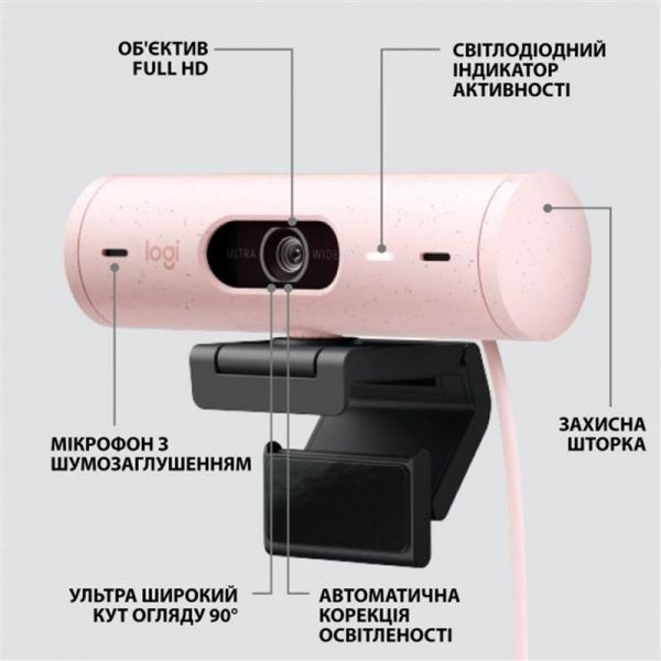 ��� ������ ���-������ Logitech Brio 500 Rose (960-001421) - �������� 6