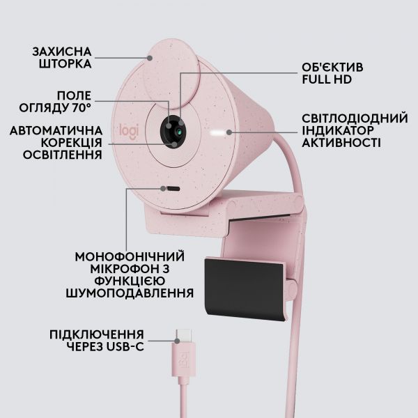 ���-������ Logitech Brio 300 Rose (960-001448) - �������� 6