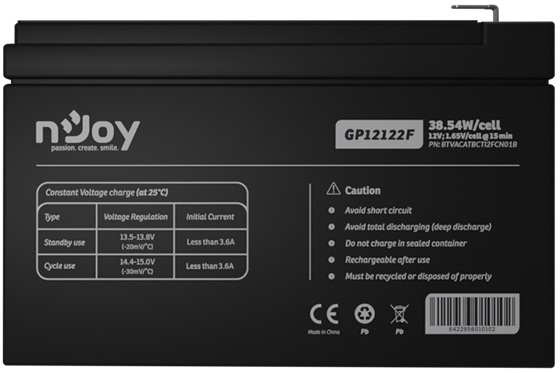 ������� ��� ��� �������������� ������� Njoy GP12122F 12V 12AH (BTVACATBCTI2FCN01B) AGM - �������� 2