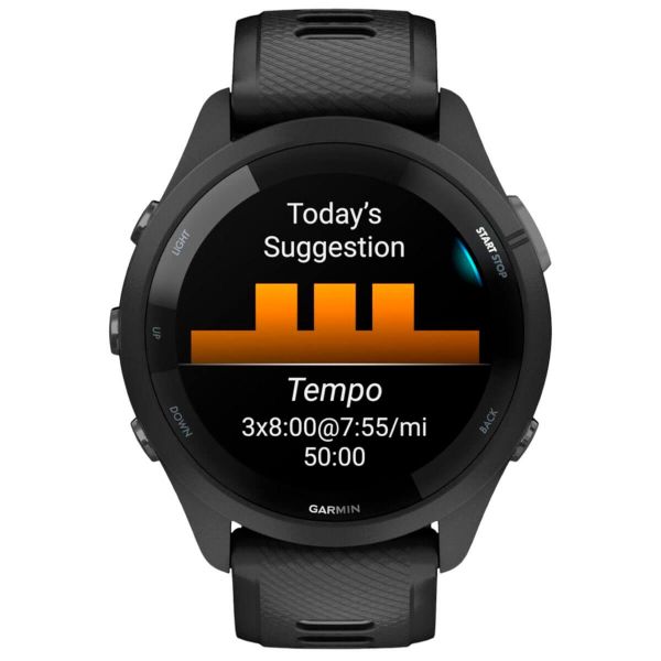 - Garmin Forerunner 265 Black Bezel and Case with Black/Powder Gray Silicone Band (010-02810-50) -  5