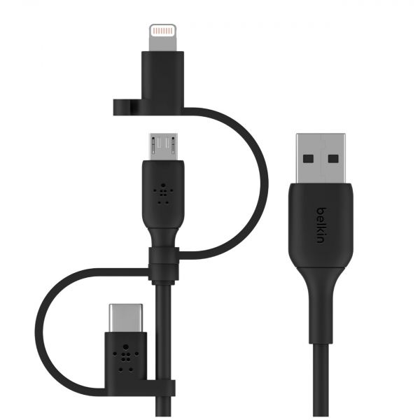  Belkin Boost Charge Universal USB - USB-C/Lightning/MicroUSB 1  Black (CAC001bt1MBK) -  1