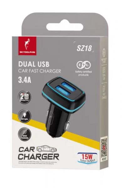    SkyDolphin SZ18 (2USB, 3.4A) Black (SDAZP-000098) -  2