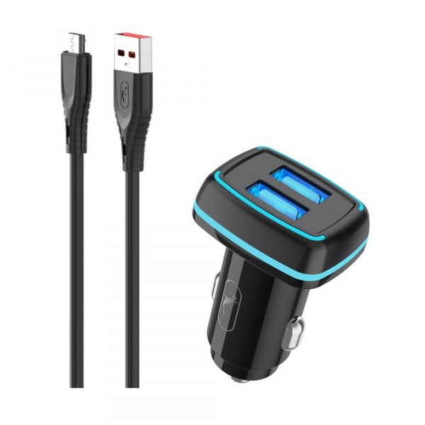    SkyDolphin SZ18V (2USB, 3.4A) Black (AZP-000101) +  microUSB -  1