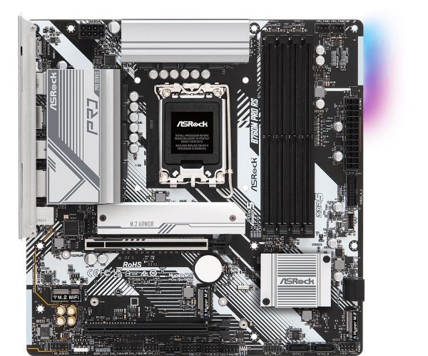 ����������� ����� LGA1700, ASRock B760M Pro RS, B760, 4xDDR5, Int.Video(CPU), 4xSATA3, 3xM.2, 1xPCI-E 5.0 x16, 1xPCI-E 3.0 x16, 1xM.2 (Key E), ALC897, RTL8125BG, 7xUSB3.2/6xUSB2.0, HDMI/DP, CrossFire, MicroATX - �������� 2