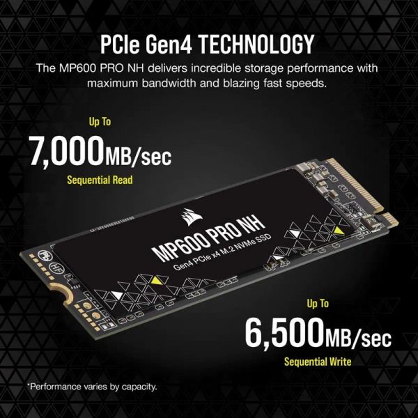  SSD 1TB M.2 NVMe Corsair MP600 Pro NH M.2 2280 PCIe Gen4.0 x4 3D TLC (CSSD-F1000GBMP600PNH) -  4