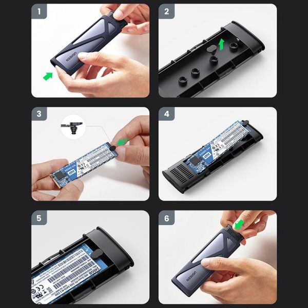 ������� ������ Ugreen ��� SSD M.2 (NVMe) M-Key 3.2 Gen2 CM400 Gray (90264) - �������� 6