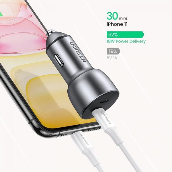   Ugreen CD213 (2xUSB 40W (USB-C) QC 3.0+ Gray (70594) -  6