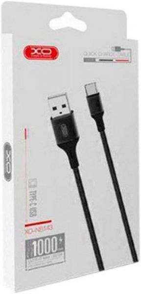  XO NB143 USB-USB Type-C 2.1A 2 Black (XO-NB143C2-BK) -  3