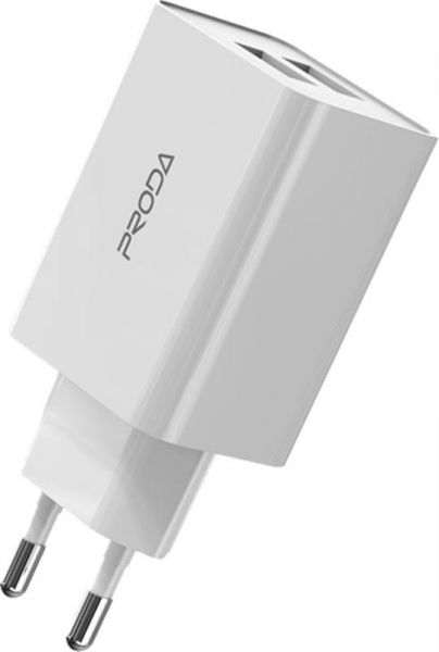    Proda PD-A28c (2USB 2.4A) White (PD-A28c-WH) +  USB Type-C -  1