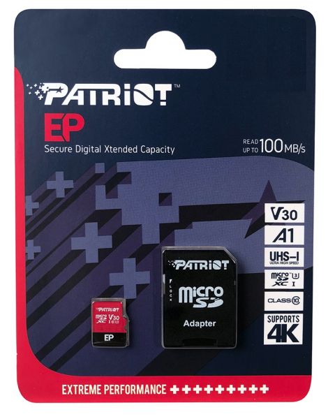   MicroSDXC 1TB UHS-I/U3 Class 10 Patriot EP A1 R90/W80MB/s + SD-adapter (PEF1TBEP31MCX) -  3