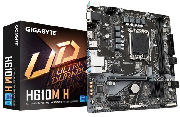 ���.����� LGA1700, Gigabyte H610M H, H610, 2xDDR5, Int.Video(CPU), 4xSATA3, 1xM.2, 1xPCI-E 16x 4.0, 1xPCI-E 1x 3.0, ALC997, GLan, 4xUSB3.2/8xUSB2.0, VGA/HDMI, MicroATX - �������� 1