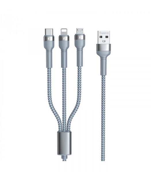  Remax Jany Series 31 USB to Type-C/Lightning/Micro-USB Silver (RC-124TH) -  1