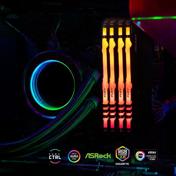   DDR4 2x8GB/3200 Kingston Fury Beast RGB (KF432C16BB2AK2/16) -  4