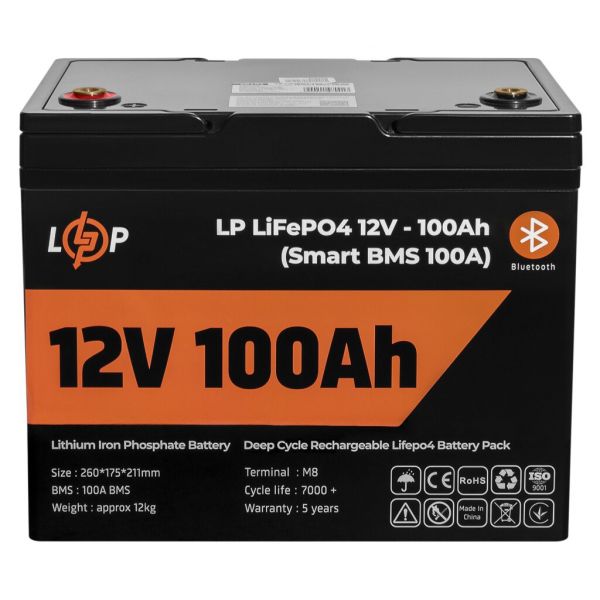      LogicPower 12V 100 AH (1280Wh)   (Smart BMS 100) LiFePO4 -  1