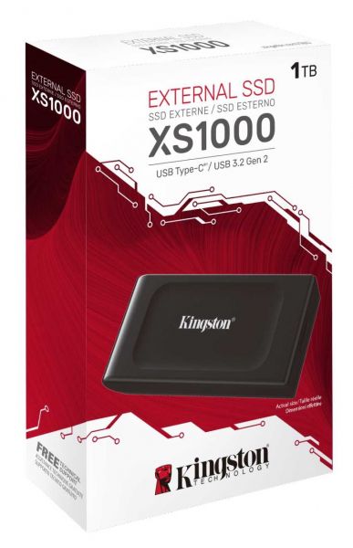   SSD Portable USB 1.0B Kingston SXS1000 Black (SXS1000/1000G) -  3