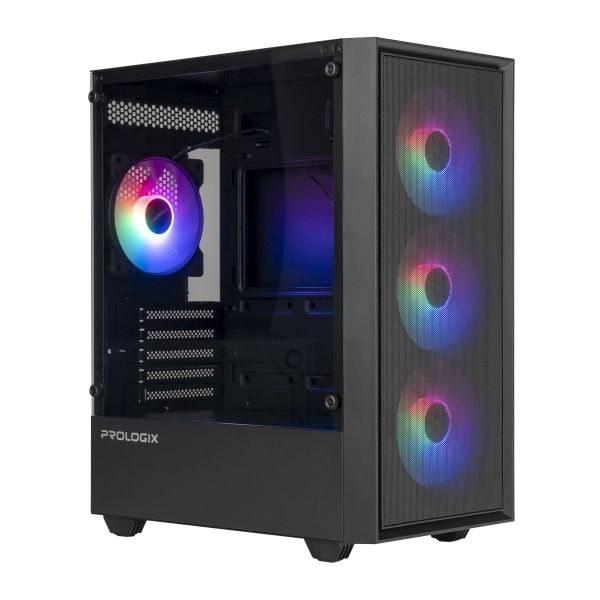  Prologix E107 Tempered Glass 1xUSB2.0, 2xUSB3.0, Black,   -  1