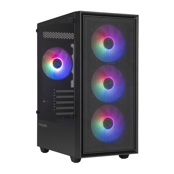  Prologix E107 Tempered Glass 1xUSB2.0, 2xUSB3.0, Black,   -  2