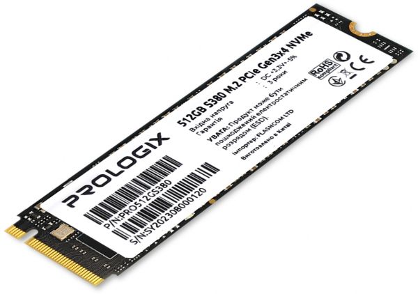 SSD  Prologix S380 512GB M.2 2280 PCIe 3.0 x4 NVMe TLC (PRO512GS380) -  2
