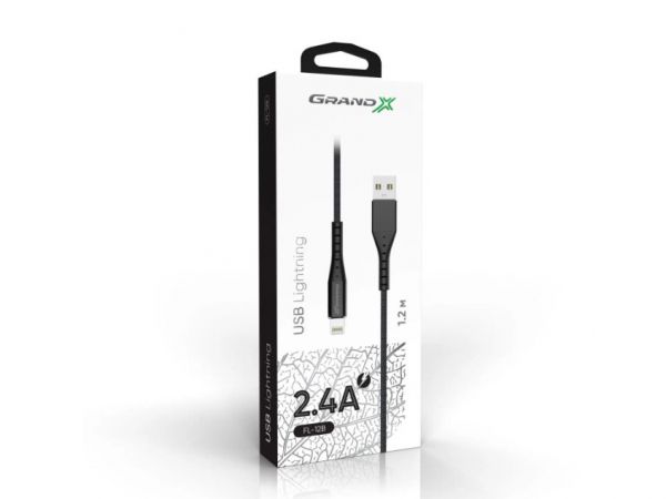  Grand-X USB-Lightning, 1.2 Black (FL-12B) -  3