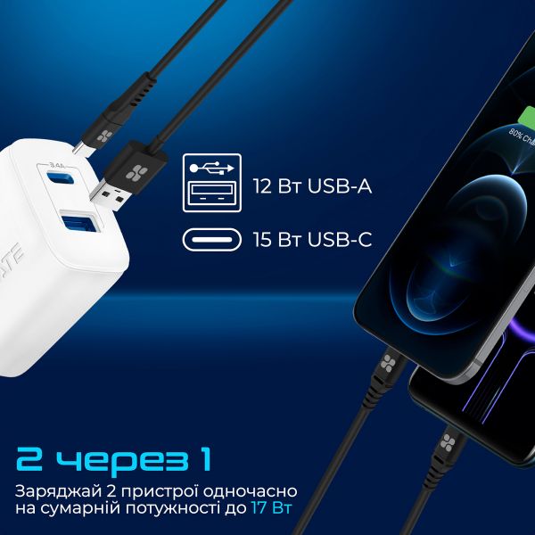   Promate BiPlug-2 White -  2