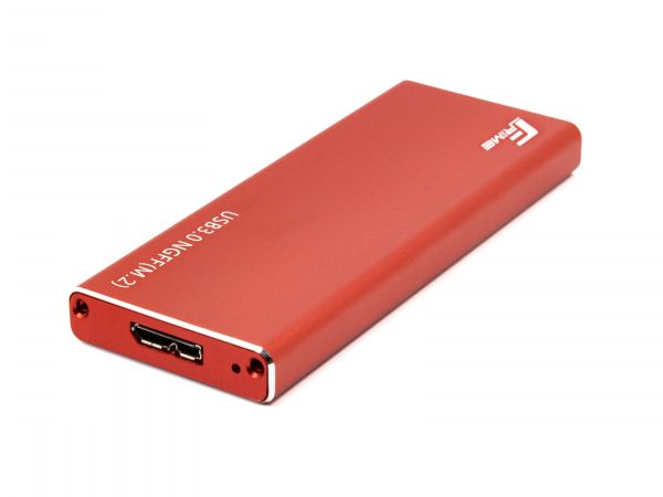   Frime M.2 NGFF SATA, USB 3.0, Metal, Red (FHE203.M2U30) -  1