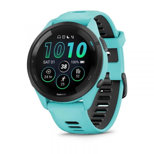 �����-���� Garmin Forerunner 265 Black Bezel with Aqua Case and Aqua/Black Silicone Band (010-02810-52) - �������� 1