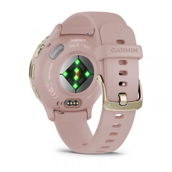 - Garmin Venu 3s Soft Gold Stainless Steel Bezel with Dust Rose Case and Silicone Band (010-02785-53) -  7
