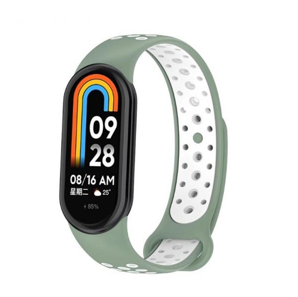 ������� BeCover Vents Style ��� Xiaomi Mi Smart Band 8 Pine Green-White (709420) - �������� 1