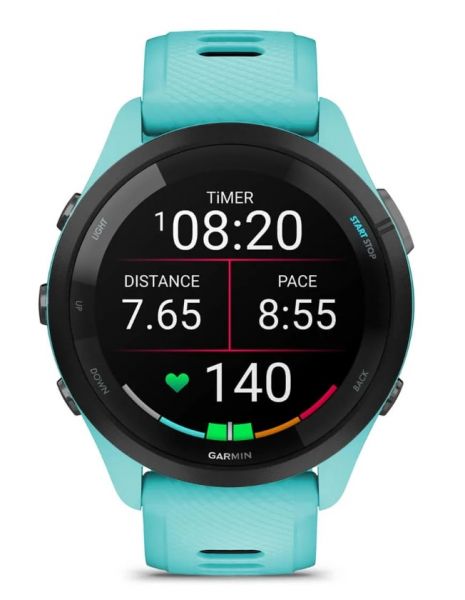 �����-���� Garmin Forerunner 265 Black Bezel with Aqua Case and Aqua/Black Silicone Band (010-02810-52) - �������� 8