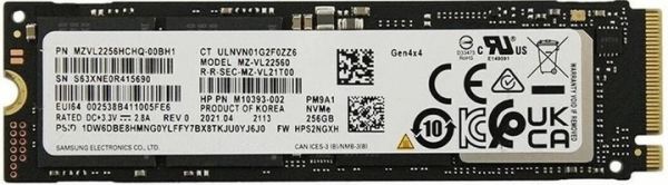SSD  Samsung PM9A1 256GB M.2 2280 PCIe 4.0 x4 V-NAND 3bit MLC (MZ-VL22560_OEM) -  1