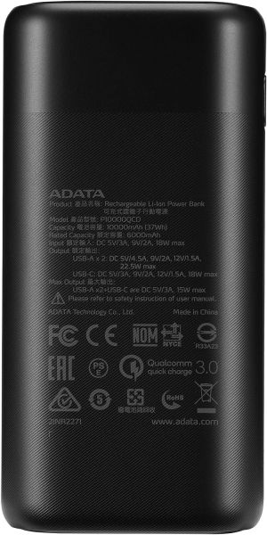  A-DATA P10000QCD 10000mAh Black (AP10000QCD-DGT-CBK) -  3
