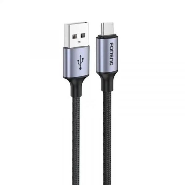 ������ Foneng X95 Metal Head Braided Cable USB - USB-C 3A 1.2� Black (X95-CA-TC) - �������� 1