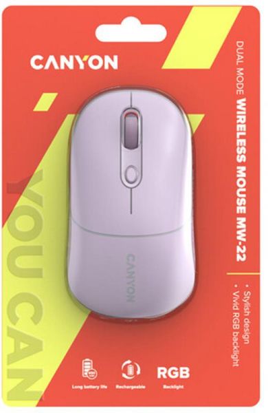 ���� ���������� Canyon MW-22 Dual Band RGB Wireless Pearl Rose (CNS-CMSW22PR) - �������� 6