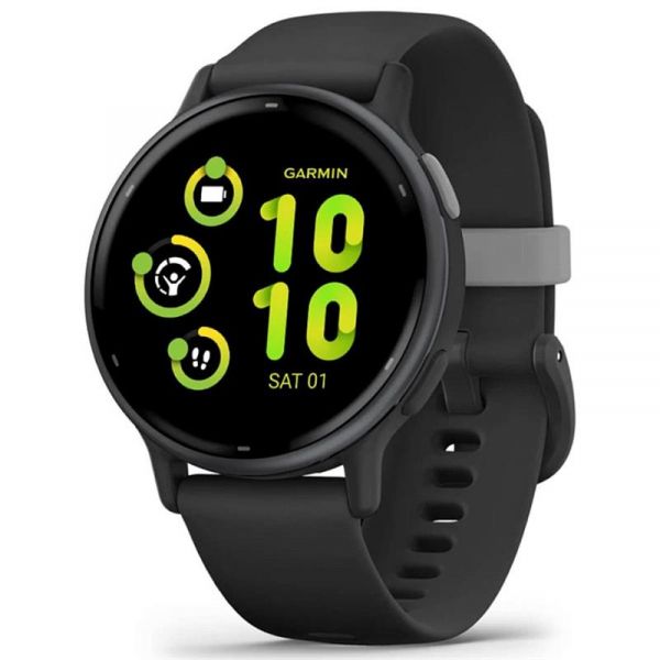 �����-�������� Garmin Vivoactive 5 Slate Aluminum Bezel with Black Case and Silicone Band (010-02862-5A) - �������� 1