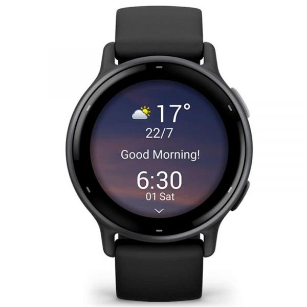 �����-�������� Garmin Vivoactive 5 Slate Aluminum Bezel with Black Case and Silicone Band (010-02862-5A) - �������� 3