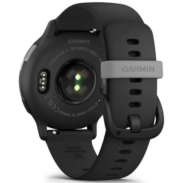 �����-�������� Garmin Vivoactive 5 Slate Aluminum Bezel with Black Case and Silicone Band (010-02862-5A) - �������� 4