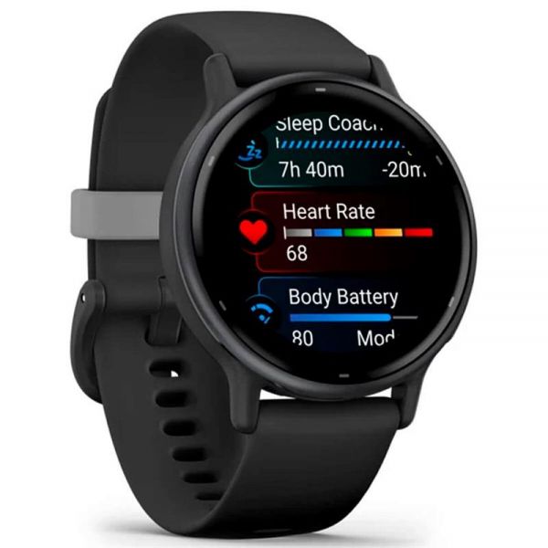 �����-�������� Garmin Vivoactive 5 Slate Aluminum Bezel with Black Case and Silicone Band (010-02862-5A) - �������� 8
