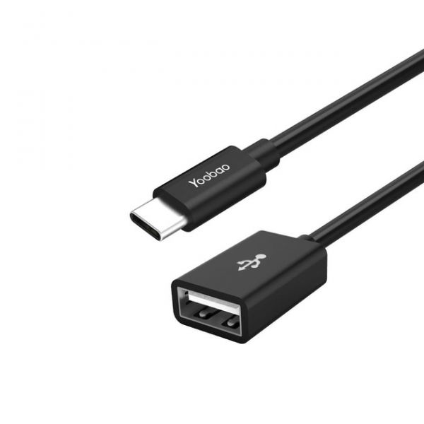  Yoobao USB Type-C - USB V 2.0 (M/F), 0.1 , Black (YB-CAF2) -  1