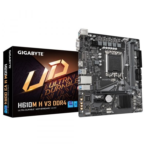   Gigabyte H610M H V3 (Intel H610, Socket 1700, DDR4) -  1
