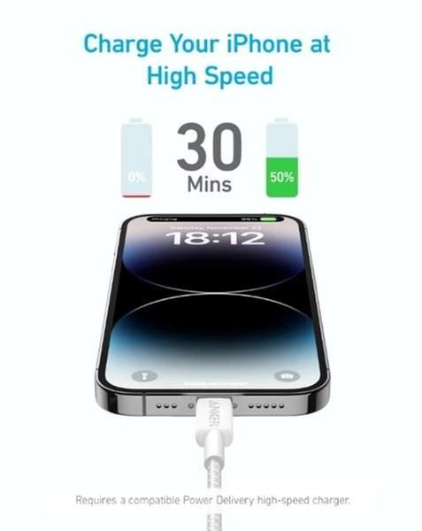������ Anker 322 USB-C - Lightning, 1.8 �, White (A81B6H21) - �������� 1