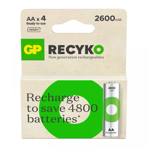  GP Recyko 2600 AA/HR06 NI-MH 2600 mAh BL 4  -  2