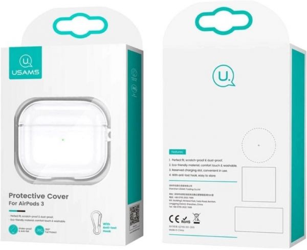 ����� Usams US-BH740 Silicon ��� Apple AirPods 3 Transparent (BH740AP01) - �������� 2