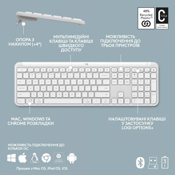 �������� (���������, ����) ����������� Logitech Signature Slim Combo MK950 OffWhite (920-012491) - �������� 9