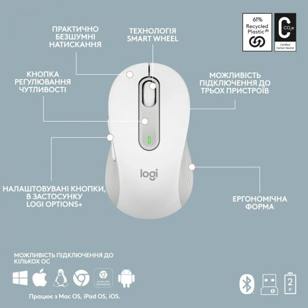 �������� (���������, ����) ����������� Logitech Signature Slim Combo MK950 OffWhite (920-012491) - �������� 10