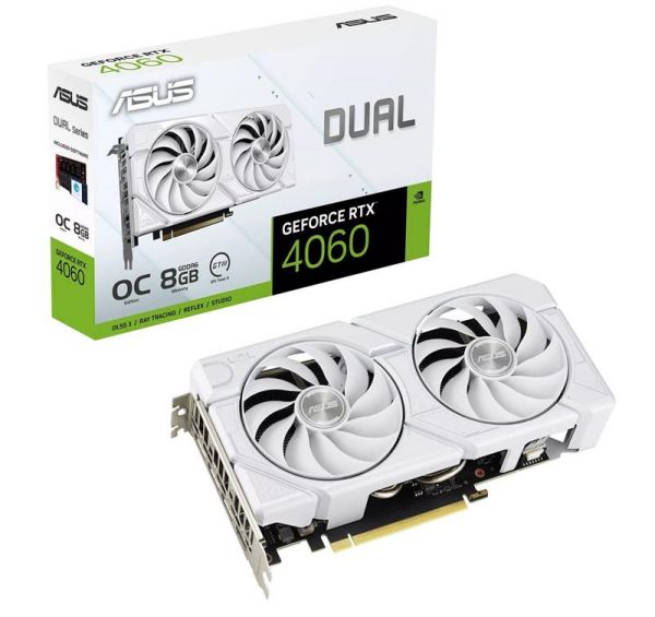 ���������� GF RTX 4060 8GB GDDR6 Dual Evo White OC Asus (DUAL-RTX4060-O8G-EVO-WHITE) - �������� 1